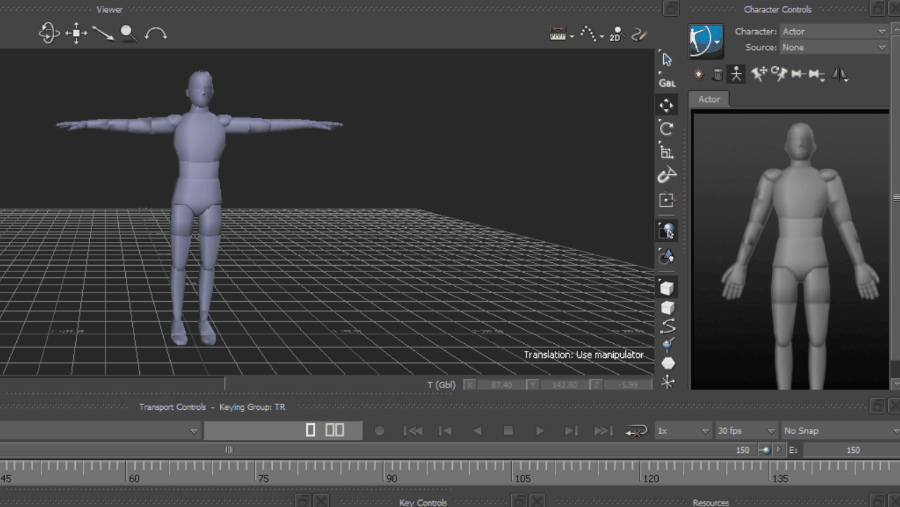 Symmetry Editの新しいアイコン：Character Controlsパネル