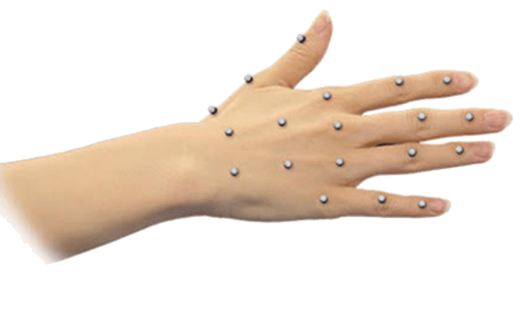 細かい指の動きをキャプチャー