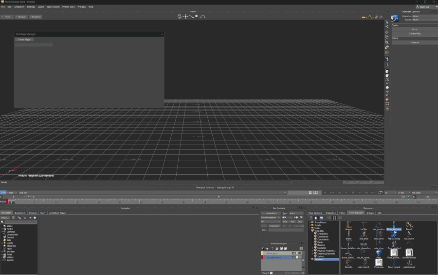 MotionBuilderにロードしたときにUSDアニメーションが保持される